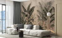 Vintage Tropical Palms Wallpaper Mural - Giffywalls