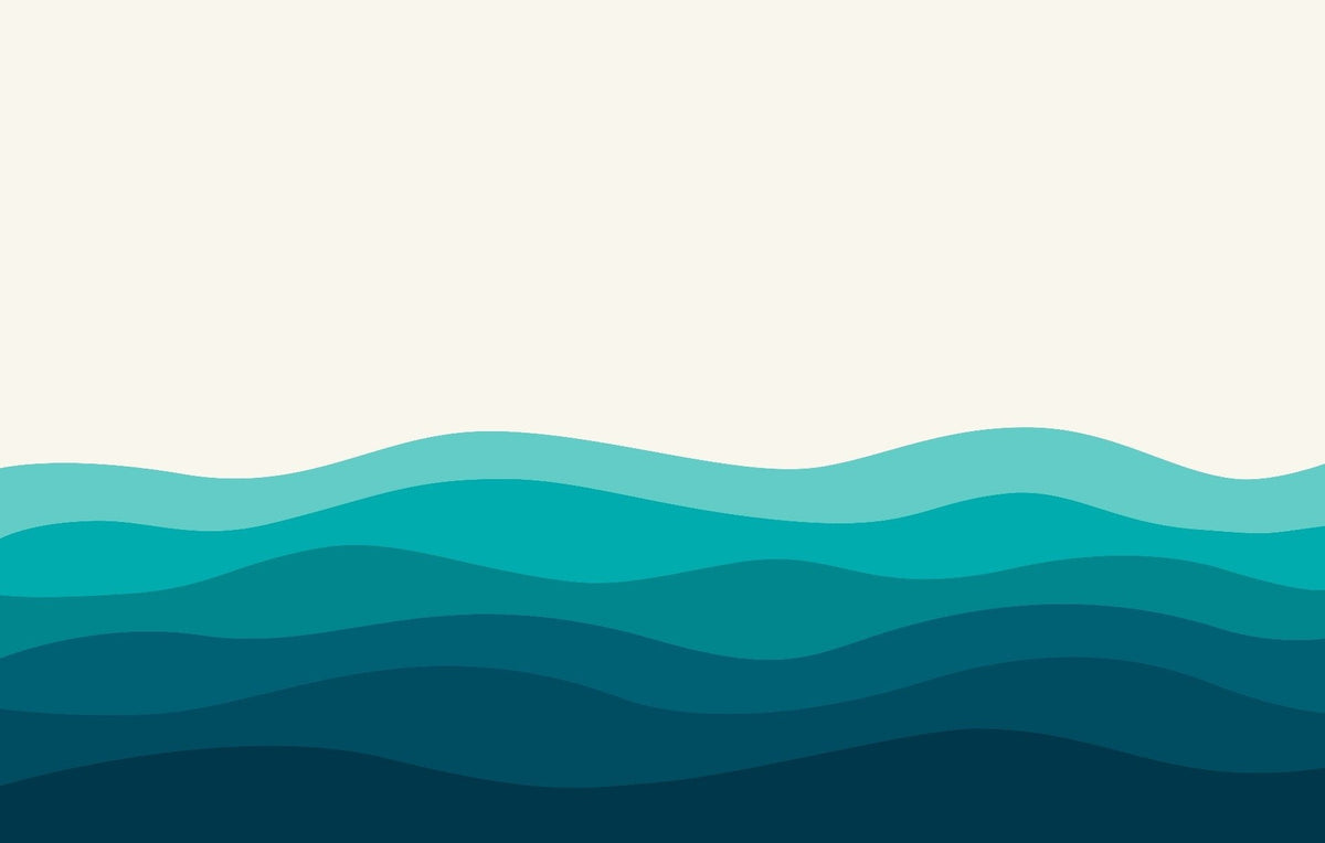 Blue Ocean Wave Wallpaper in your room — zoomed