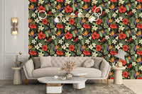 Hibiscus and plumeria botanical wallpaper
