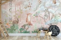 Forest wildlife wallpaper mural
