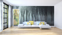 Misty Forest Halloween bat wall mural