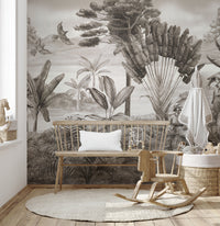 Shooter jungle wall mural design
