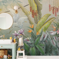 Green Plants & Flowers Wallpaper Mural - Giffywalls