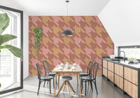 Trendy houndstooth wall covering print
