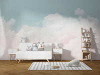 Soft pastel sky wallpaper with clouds