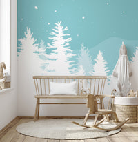 Snowy pine wallpaper for walls
