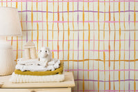 Artistic retro line pattern wallpaper for interiors
