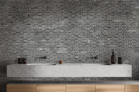 Charming grey brick wall mural wallpaper