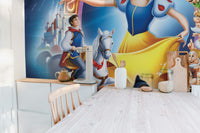 Vibrant Snow White adventure mural for children's walls
