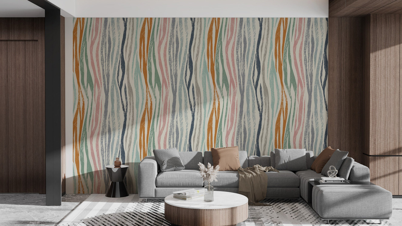 Abstract Scribbled Serenity Wall Design
