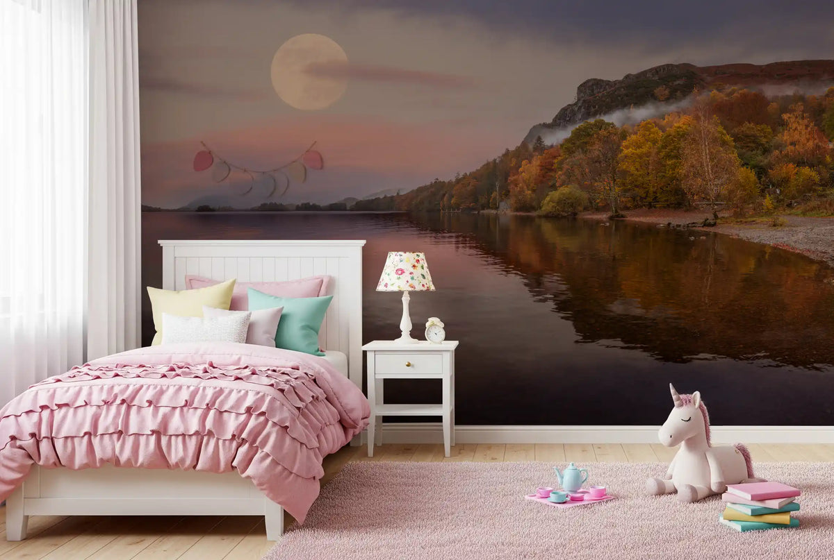 Ethereal Autumn Forest at Twilight Wall Mural