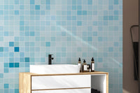 Modern Blue Tiled Wallpaper for Elegant Walls