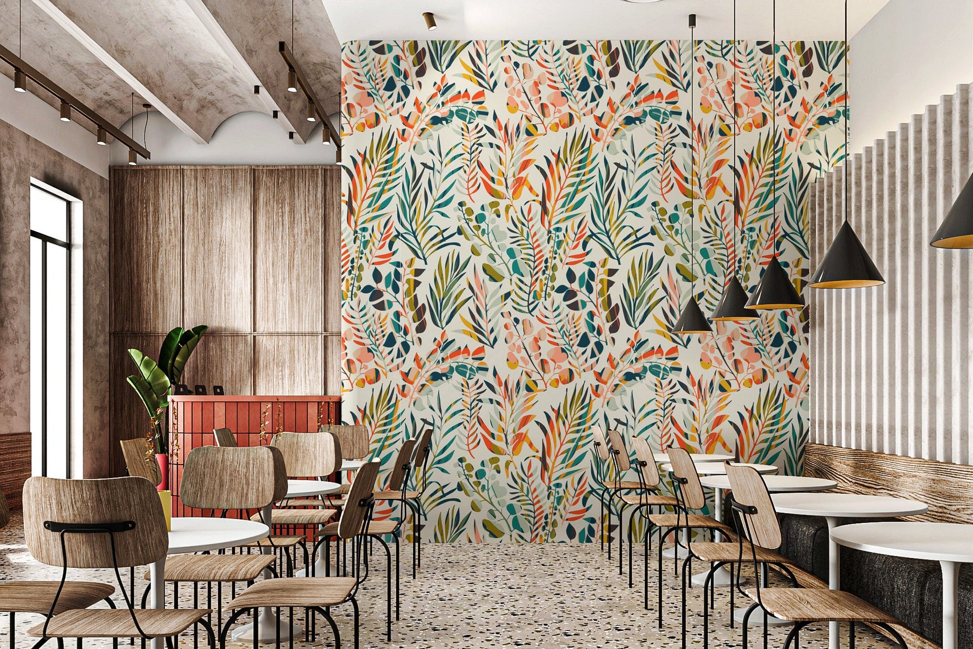 Botanical Fiesta Wallpaper Mural - Giffywalls