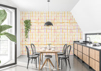 Colorful retro line design wallpaper for walls
