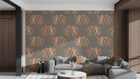 Zigzag Tiger Stripe Wallpaper Mural
