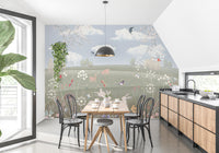 Artistic countryside canopy mural for serene spaces
