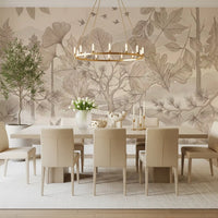 Sepia Forest Trail Artwork Wall Mural
