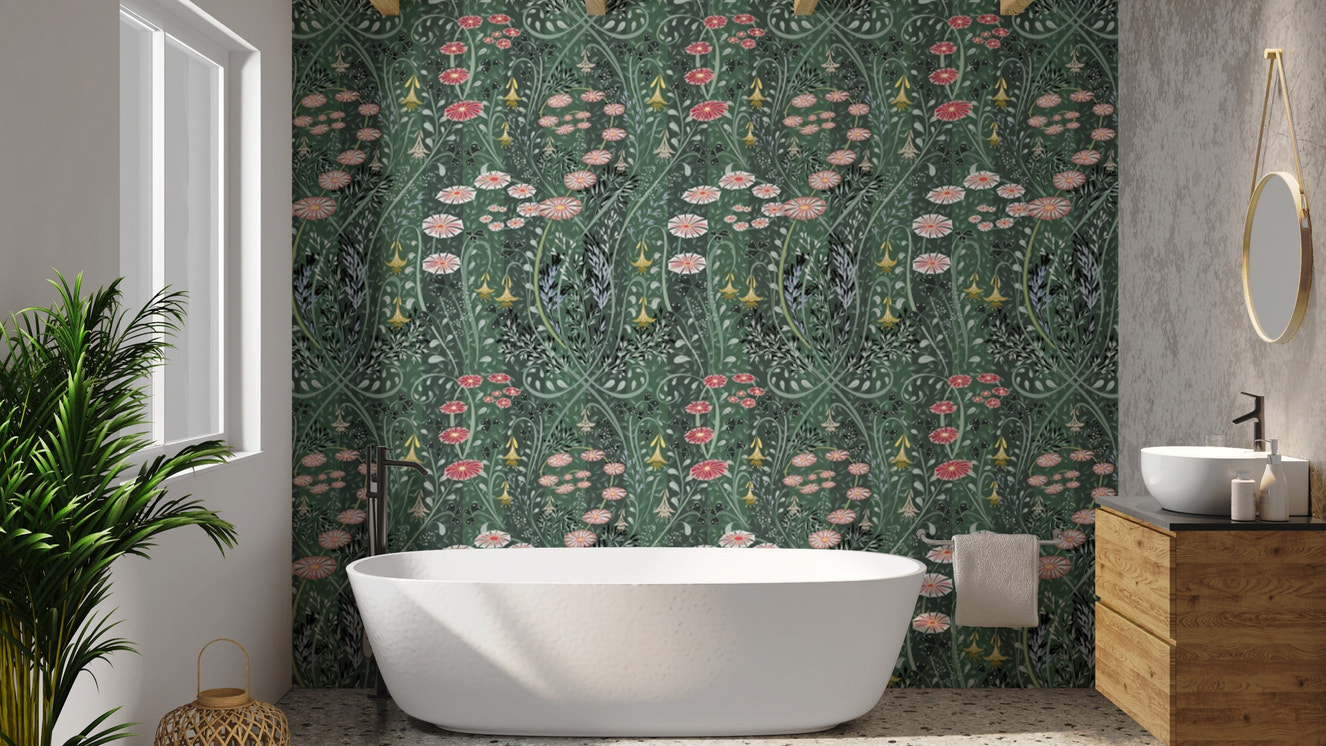 Enchanting Meadow peel and stick wallpaper