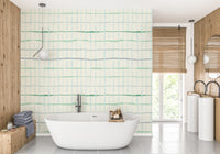 Light green handdrawn lines wallpaper for walls
