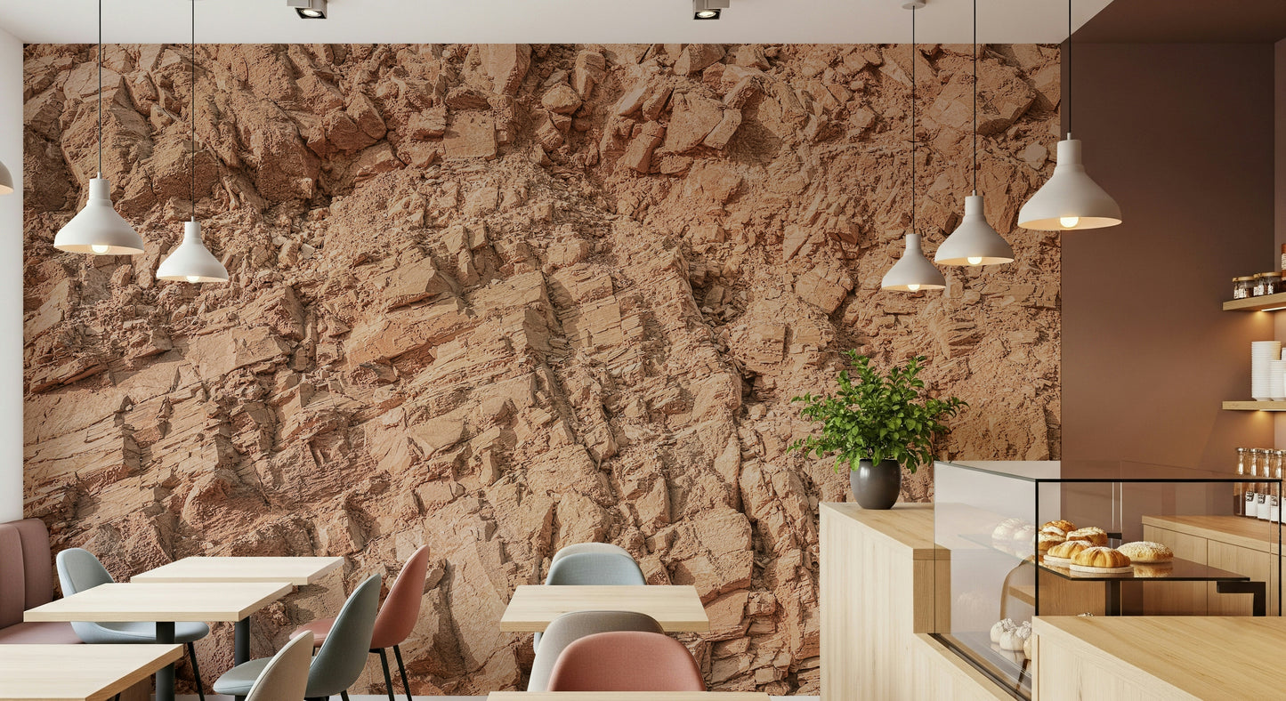 A beautiful modern art wall mural of abstract forms.

