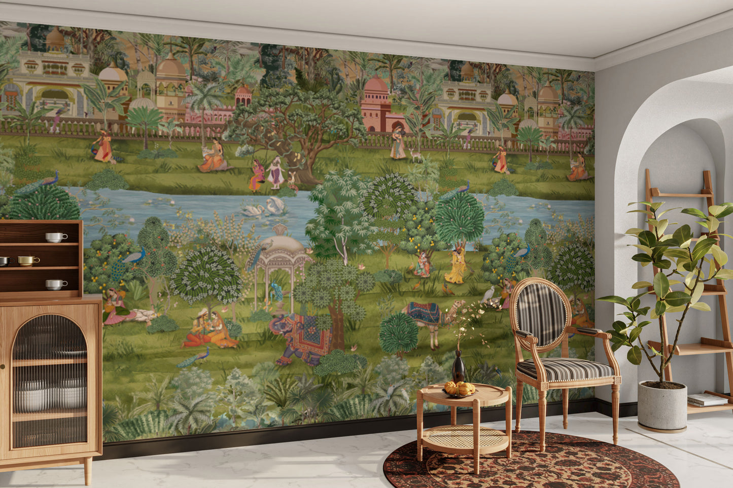 Blissful royal courtyard wallpaper

