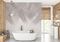 Luxurious palm frond wallpaper for living spaces
