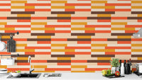 Retro Kilim Stripe Wallpaper in vibrant tones
