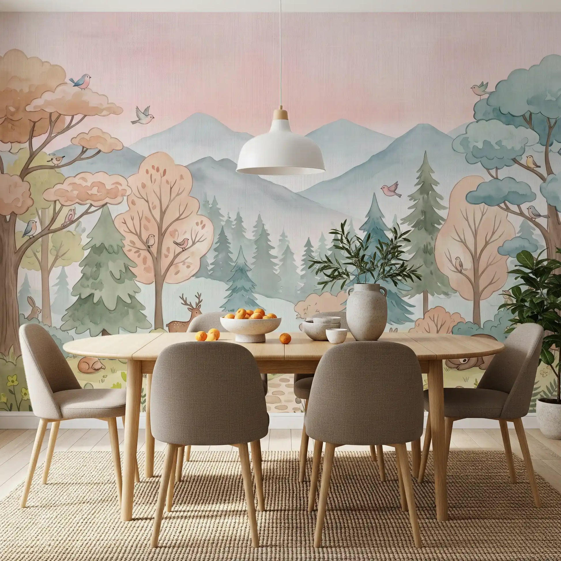 Whimsical Woodland Forest Path Wall Mural