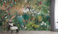 Botanical Canopy with Feathered Friends
