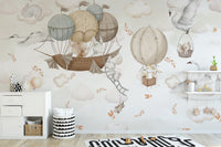 Cloud-Hopping Critters Wallpaper for creative play