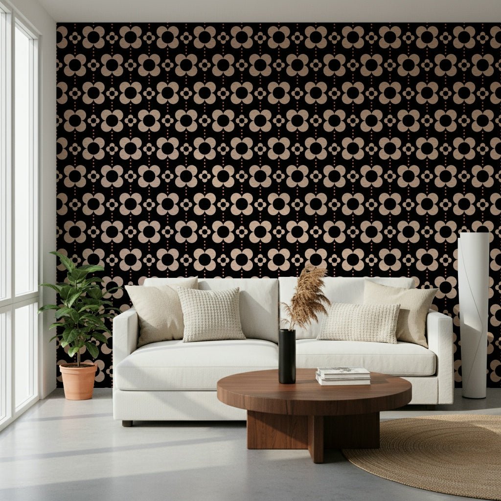 Subtle texture in the beautiful 60s Charm Wallpaper design.