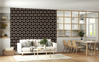 Designer interior featuring the bold 60s Charm Wallpaper design.