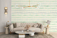 Abstract light green wallpaper featuring handdrawn lines
