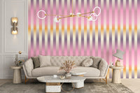 Blurred stripes lilac wall mural for interiors
