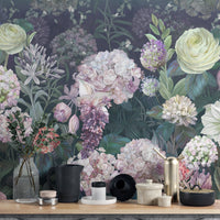 Artistic roses wall decor with Dutch-inspired patterns