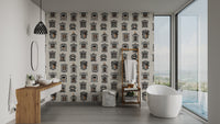 Artistic Feline Vintage Pattern Wallpaper
