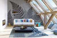 Lush fern leaves wallpaper mural
