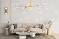 Adorable baby forest wallpaper in cream
