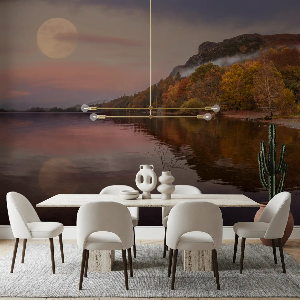 Ethereal Autumn Forest at Twilight Wall Mural