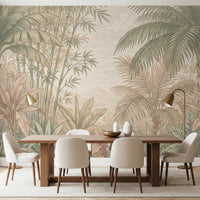 Misty Tropical Botanical Haven Wall Mural