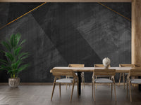 Dark grunge mural with shimmering gold.