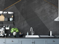 Gold streaked black wallpaper design.