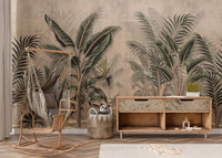 Timeless tropical palms mural with vintage charm for interiors.
