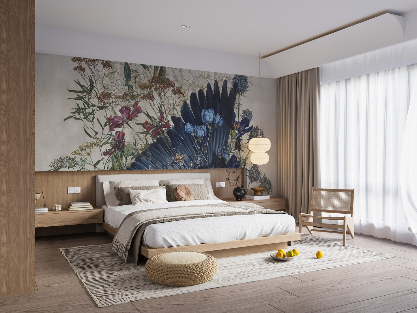 Tranquil dusk-inspired mural for bedrooms