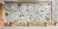 Weathered brick nautical map wallpaper
