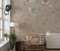 Elegant underwater wallpaper in brown tones

