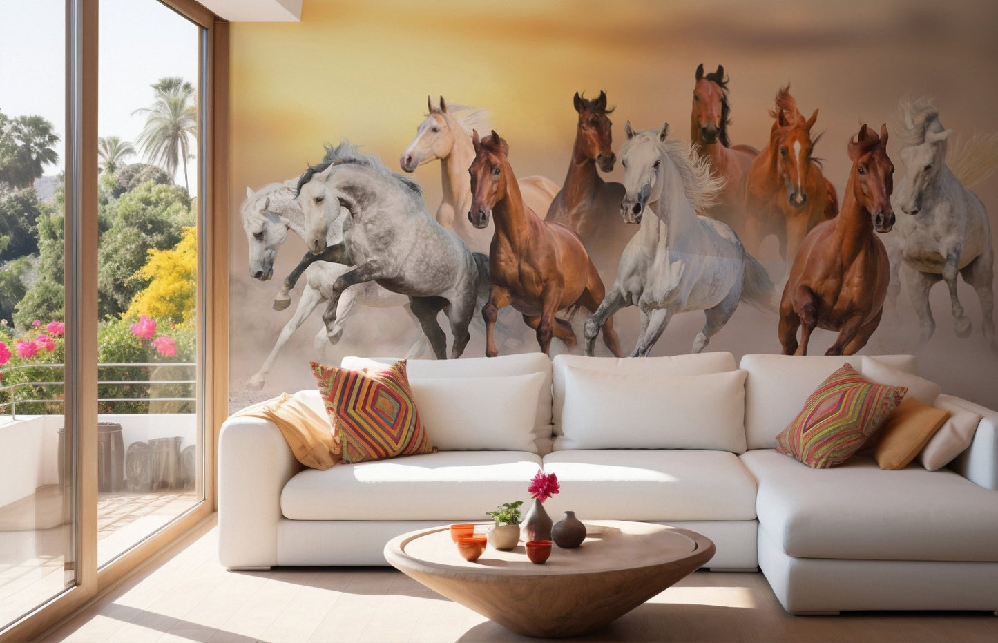 Fiery horse wallpaper with running motion
