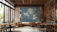Serene Magnolia Floral Pattern Wallpaper
