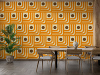 Mid-century modern orange and brown wallpaper, SUSCT45
