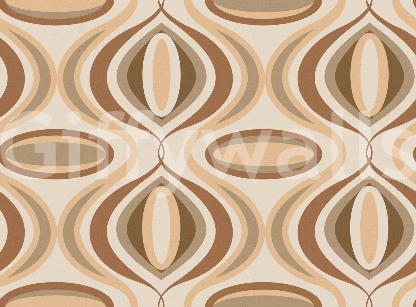 A seamless pattern of brown and cream lines on a wall

